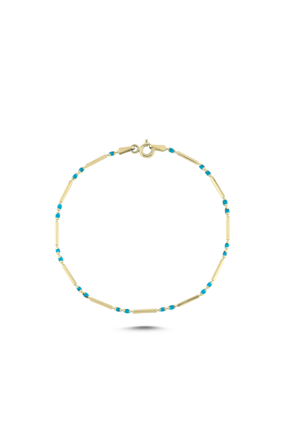 Mavi Turkuaz Mineli Golf Line Bileklik GF