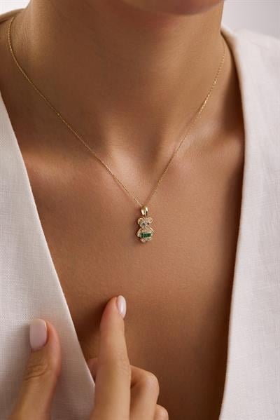 Mini Bear Green Kolye Ucu