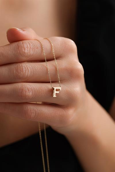 Minimal Modern F Harf Kolye