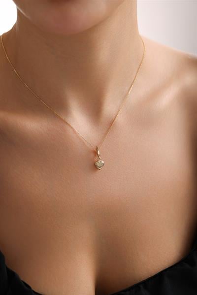 Minio Kalp Oval Kilitli Charm Pendant