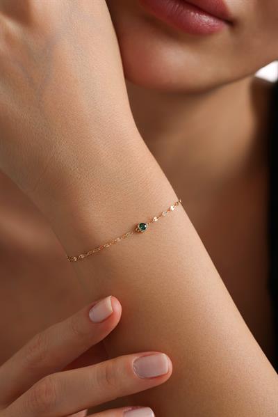 Minion Yeşil Kalp Taşlı Bileklik