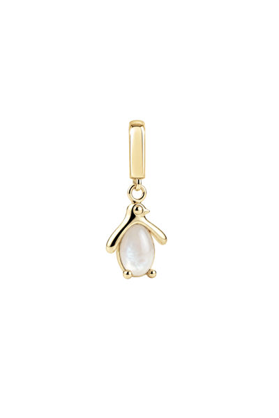 Opal Taşlı Penguen Kilitli Charm Kolye Ucu