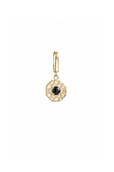 Siyah Stone Octo Kilitli Charm Pendant