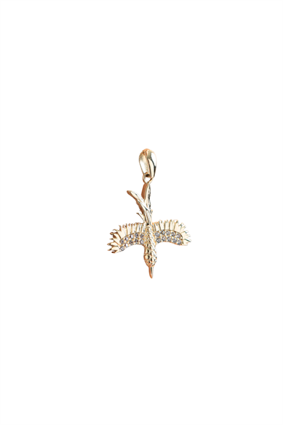 Taşlı Flying Bird Kolye Ucu