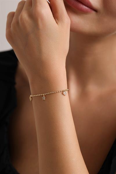 Taşlı Kalp&Yıldız Stella Bileklik