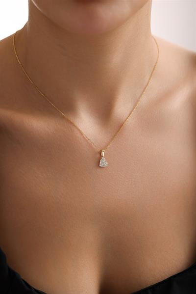 Taşlı Slope Minio Kalp Kolye