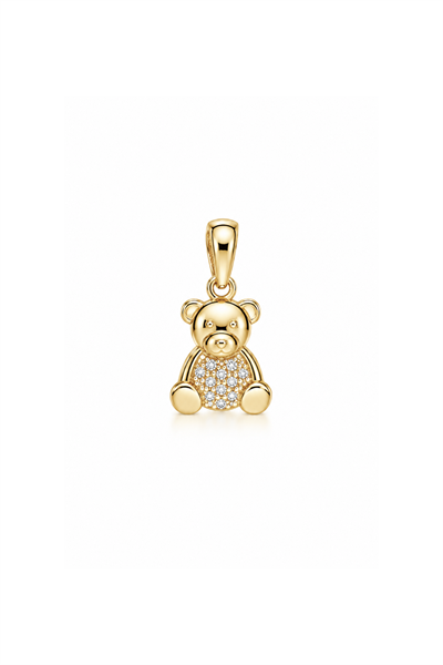 Taşlı Teddy Bear Ayıcık Kolye Ucu