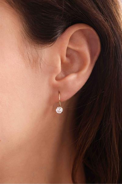 Tek Taşlı Sallantılı Küpe