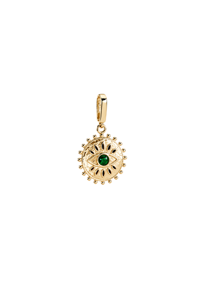 Yeşil Stone Göz Güneş Heritage Kilitli Charm Pendant