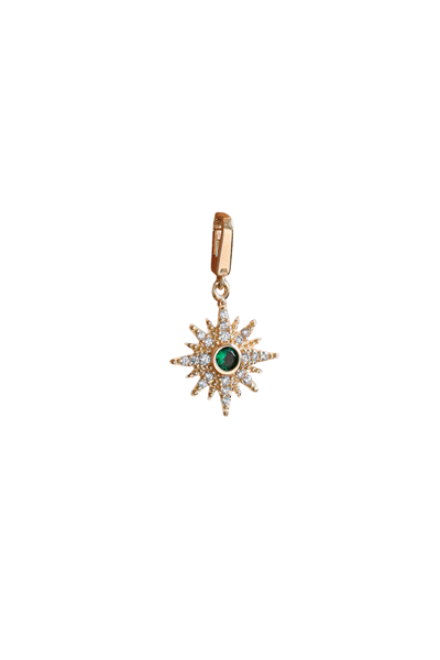 Yeşil Stone Mith Kutup Yıldızı Kilitli Charm Pendant
