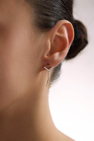 Yılan Sallantılı Pyra Küpe