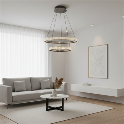 2734-2A-24 Cipale 2'li Sarkıt 40+60cm (Kumandalı Sistem) PLATİN Renk