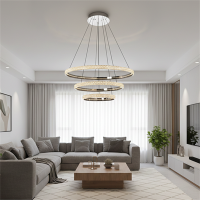 2734-3A-24 Cipale 3'lü Sarkıt 40+60+80cm (Kumandalı Sistem) PLATİN Renk