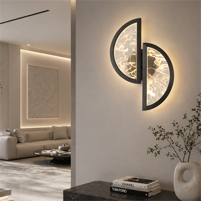 2868-Apl-19 Alabaster Aplik Siyah