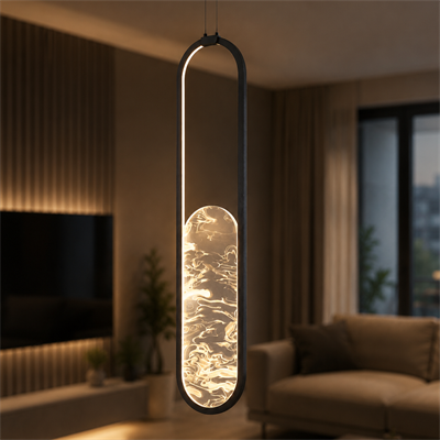 2869-2-19 Alabaster Tekli Sarkıt 70*20 Siyah
