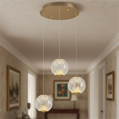 4134-3A-03 3'Li Merkür Sarkıt Avize Sarı 