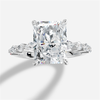 Royelle Radiant Kesim Exclusive Laboratuvar Pırlanta Yüzük | X Diamond
