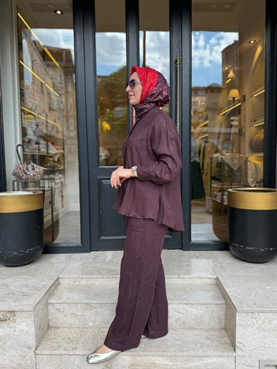 101008 Rahat Kesim Kadın Gömlek Bordo