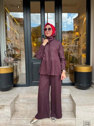 101008 Rahat Kesim Kadın Gömlek Bordo