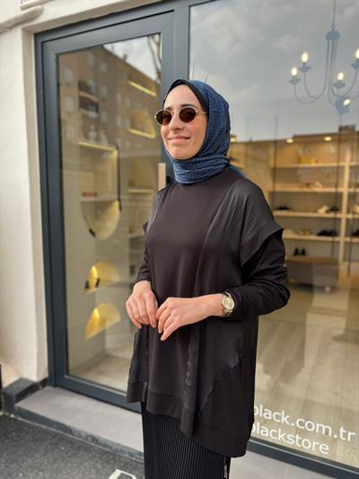 102250 Detaylı Kadın Tunik Siyah