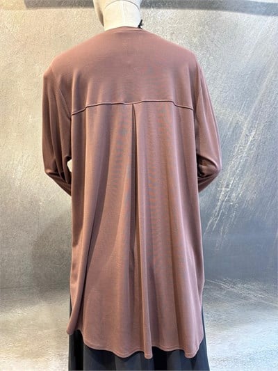 102269 Bisiklet Yaka Kadın Tunik Kahve
