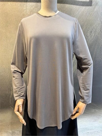 102269 Bisiklet Yaka Kadın Tunik Vizon