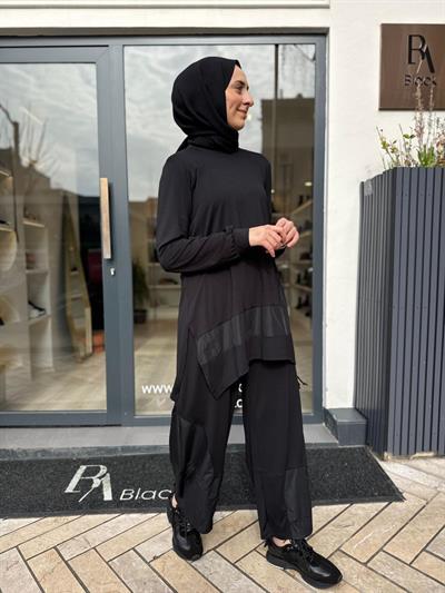 202987 Paraşüt Detay Kadın Takım Siyah