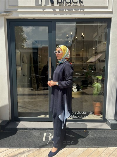 203036 Pantolonlu Kadın Takım Lacivert
