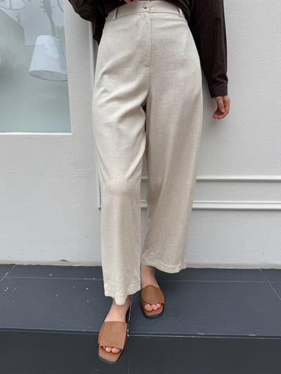 25SS318 Keten Basic Kadın Pantolon Bej