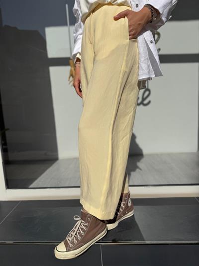 25SS318 Keten Basic Kadın Pantolon LİMON