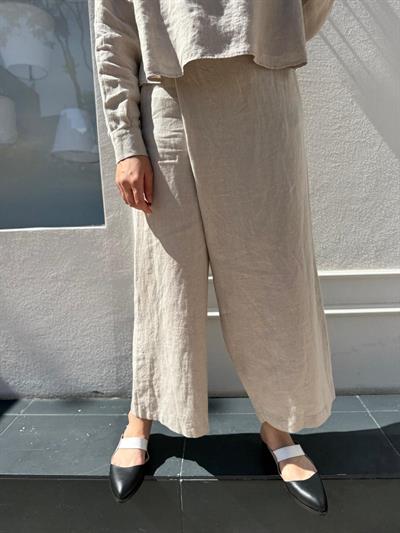 25SS325 Keten Kadın Pantolon Vizon
