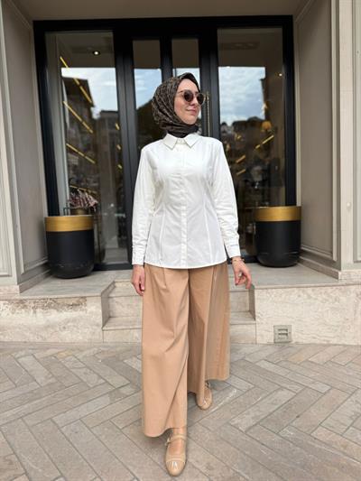 2601-1013 Bol Paça Kadın Pantolon Camel