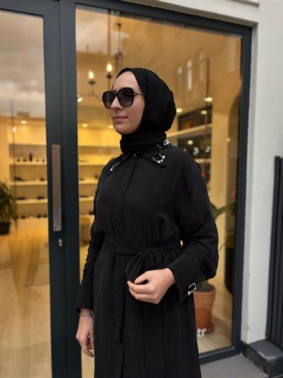 2601-5001 Taş İşleme Kadın Elbise Siyah