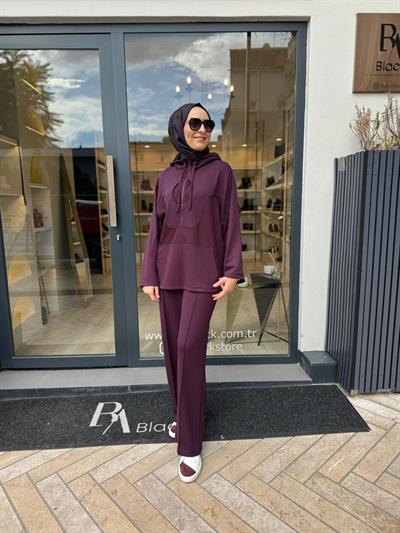 26FW207 Garnili Kadın Takım Bordo