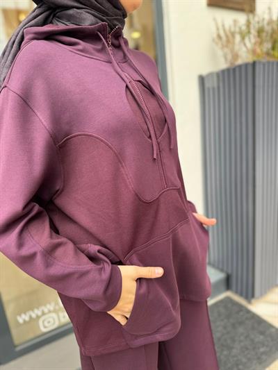 26FW207 Garnili Kadın Takım Bordo