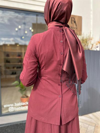 26FW210 Nakış Detaylı Kadın Takım Bordo
