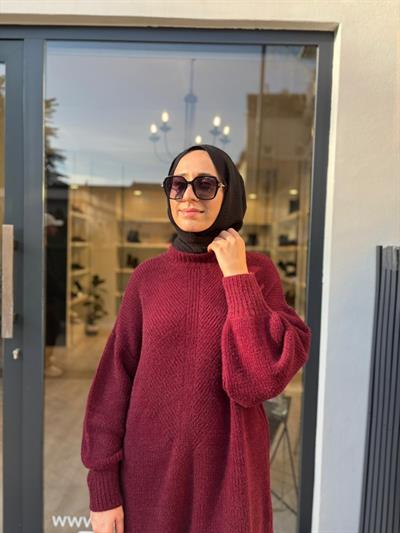26FW217 Triko Kadın Kazak Bordo