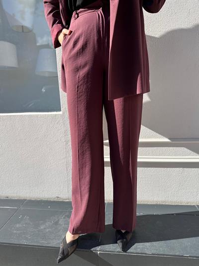 26FW319 Kumaş Kadın Pantolon Bordo