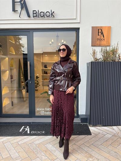 26FWCEK0017 Lamar Kadın Ceket Bordo