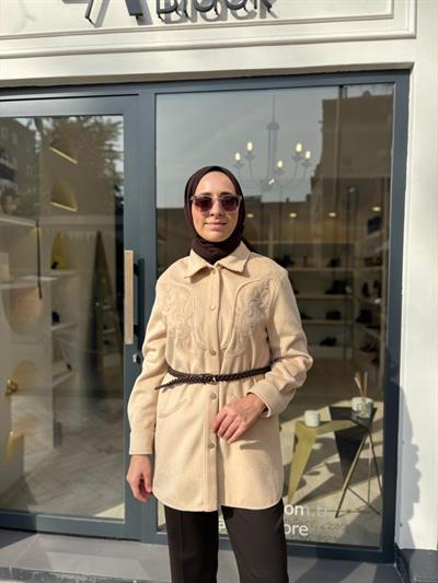 26FWCEK0020 Rotan Kadın Ceket Bej