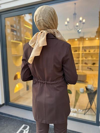 26FWCEK0030 Kemer Detaylı Elena Kadın Ceket Kahve