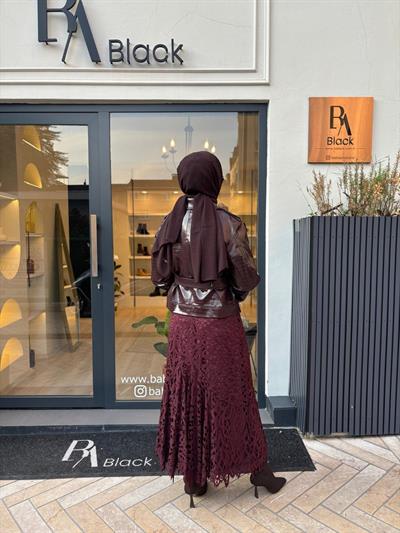 26FWETE0002 Elvis Kadın etek Bordo