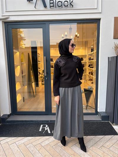 26FWSWE0001 Lulu Kadın Sweat Siyah