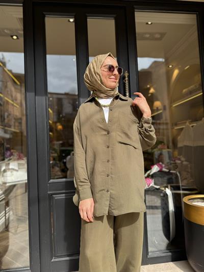 26SS209 Silva Kadın Gömlek Haki Yeşil