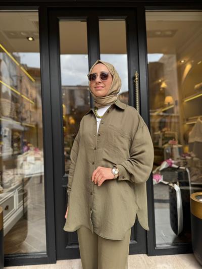 26SS209 Silva Kadın Gömlek Haki Yeşil