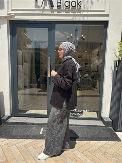 26SS216 Nakışlı Kadın Sweat Siyah