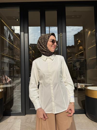 26SS219 Fit Pop Kadın Gömlek Beyaz