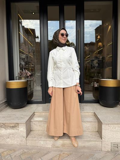 26SS219 Fit Pop Kadın Gömlek Beyaz