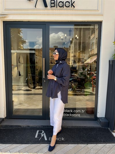 26SS220 Mila Kadın Gömlek Lacivert