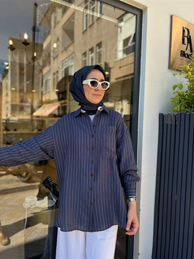 26SS220 Mila Kadın Gömlek Lacivert